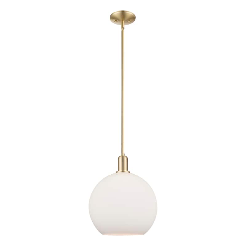 Innovations Lighting Endless Possibilities Arcadia - Athens - 1 Light 12" Stem Hung Mini Pendant - Champagne Bronze/Matte White