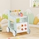 preview thumbnail 1 of 5, 2-in-1 Wooden Baby Walker Montessori Activity Center w/ Wheels