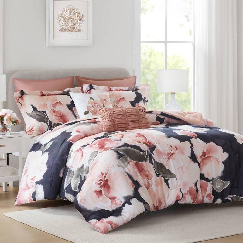 Madison Park Shanti Comforter 7pc Set - King - Blush