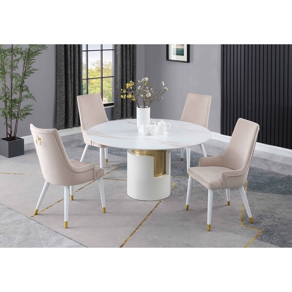 Beige velvet 2025 dining room chairs