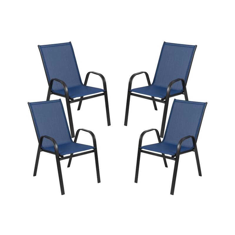 Outdoor Stacking Chairs w/ Flex Comfort Material (4 Pack)
