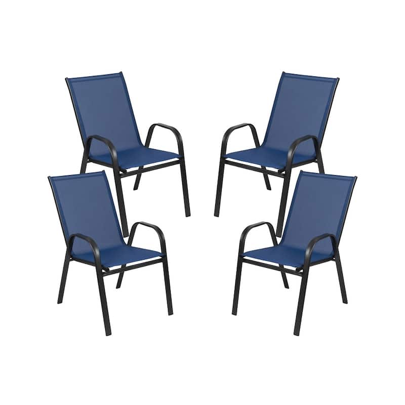 Outdoor Stacking Sling Patio Chairs (Set of 4)