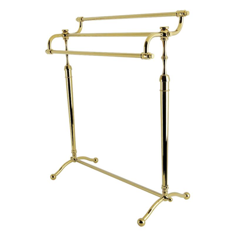 Kingston Brass Warwick 28" Freestanding Pedestal 3-Tier Towel Rack - Polished Brass