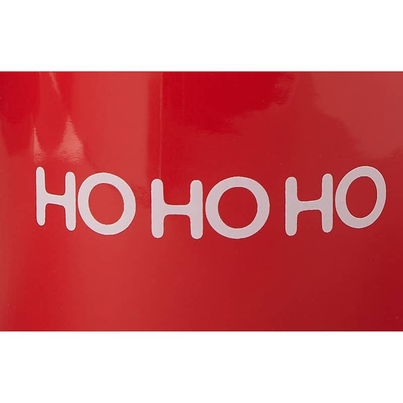 Hohoho White Sentiment Red Stoneware Dishwasher Safe Camper Mug, 16 oz.