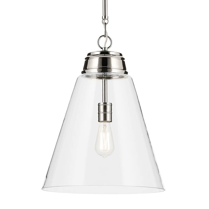 Kichler Lighting Marsailli 19.75" 1-Light Large Pendant with Clear Glass in Brushed Nickel - 15.75