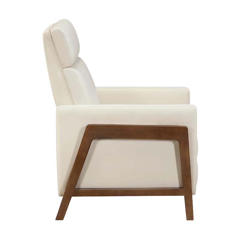 Enzo 29" Faux Leather Push Back Recliner with Exposed Wood Frame