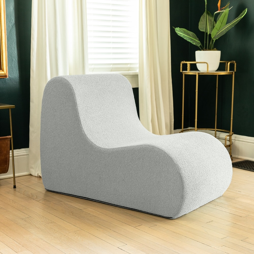 Jaxx Uptown Modern Armless Accent Chair, Boucle