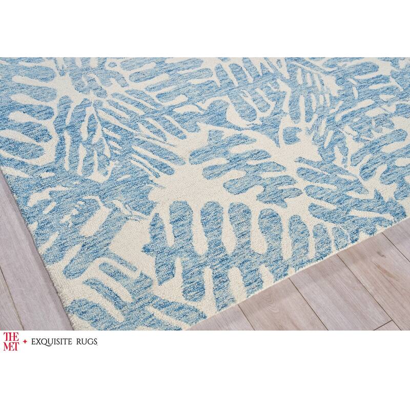 The Met X Exquisite Rugs Botanica Light Blue/Ivory Area Rug
