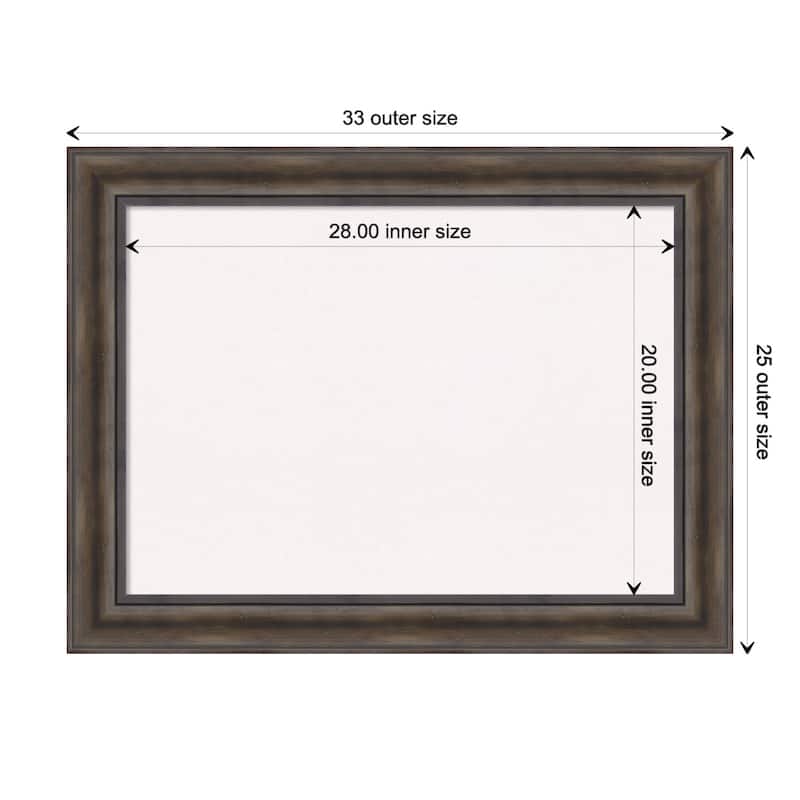 Rustic Pine Wood Framed White Corkboard Bulletin Board - Rustic Pine Brown - Board Size 28x20