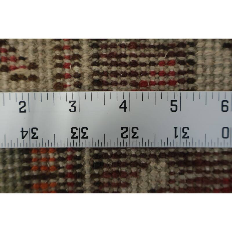 Hand Knotted Oriental 100% Wool Carpet Traditional Tribal Oranges & Rust Heriz Runner Rug - 12' 5'' X 3' 4''