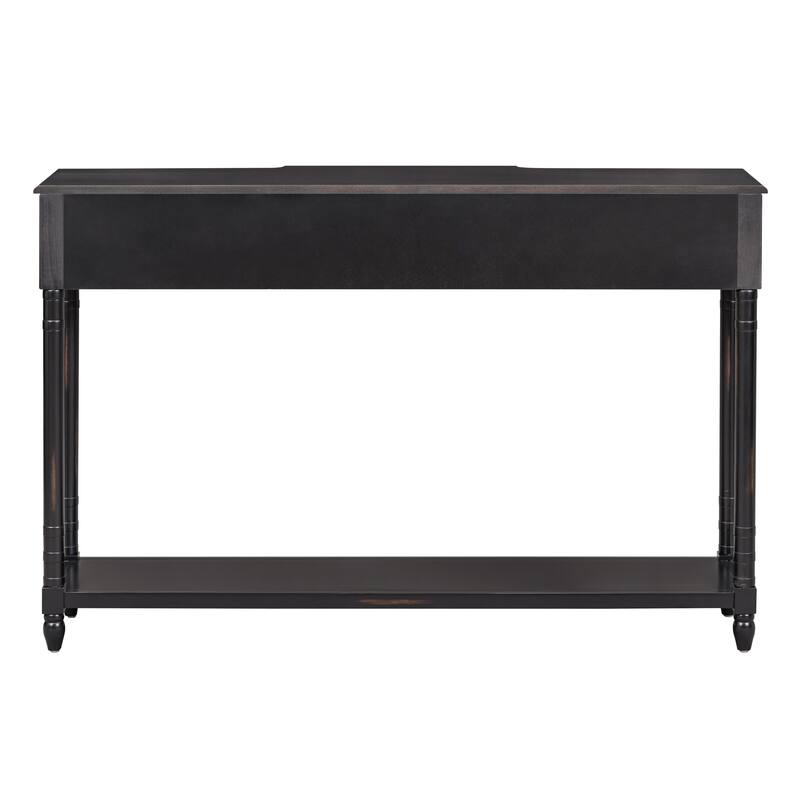 Console Table Sofa Table with Drawers - Espresso