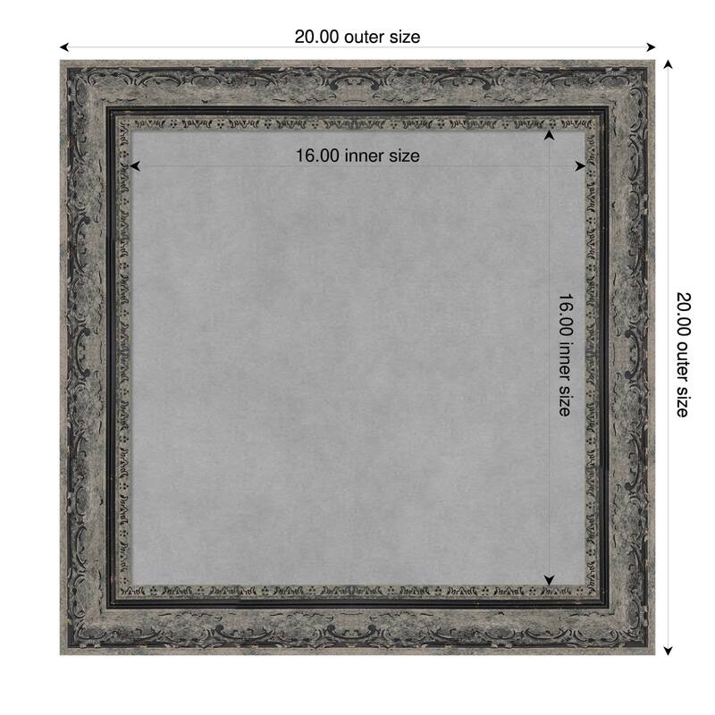 Amanti Art Filigree Gloss Black Framed - 20 x 20 in - Filigree Matte Black