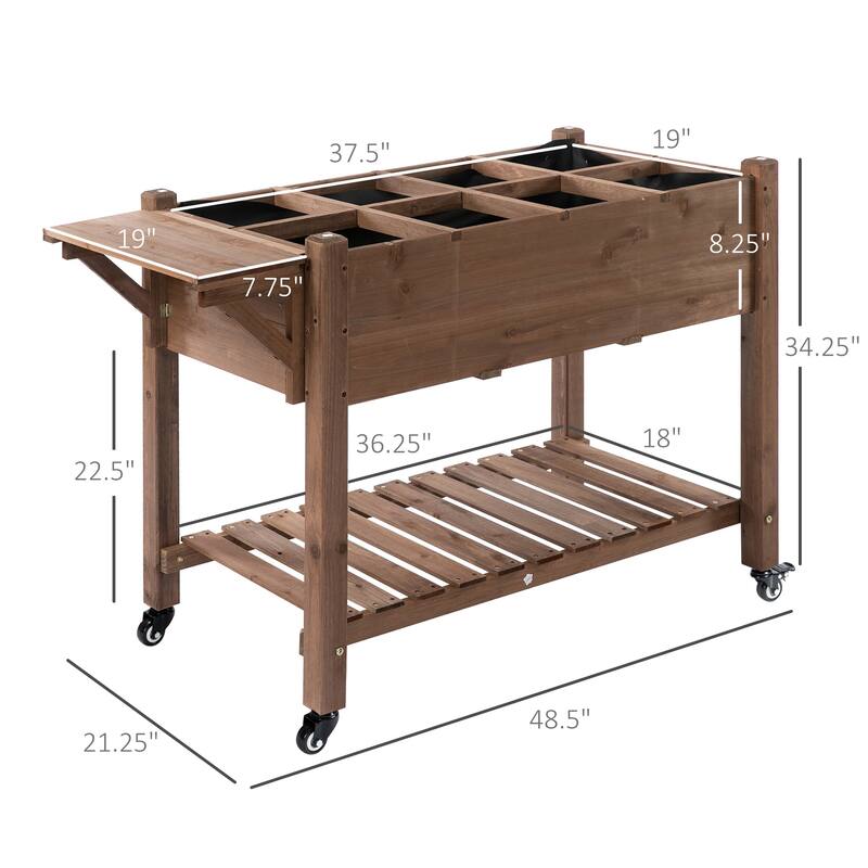 Outsunny Raised Garden Bed with 8 Grow Grids