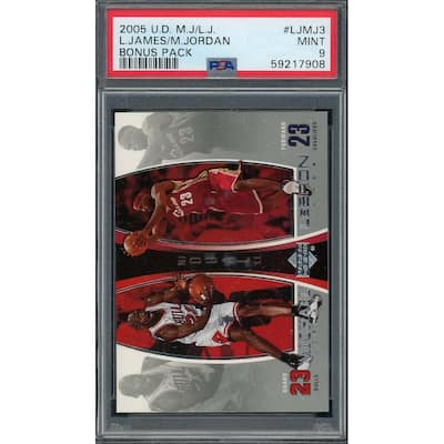 LeBron James Michael Jordan 2005 Upper Deck Bonus Pack Card #LJMJ3 PSA 9 MINT - 8'6" x 11'6"
