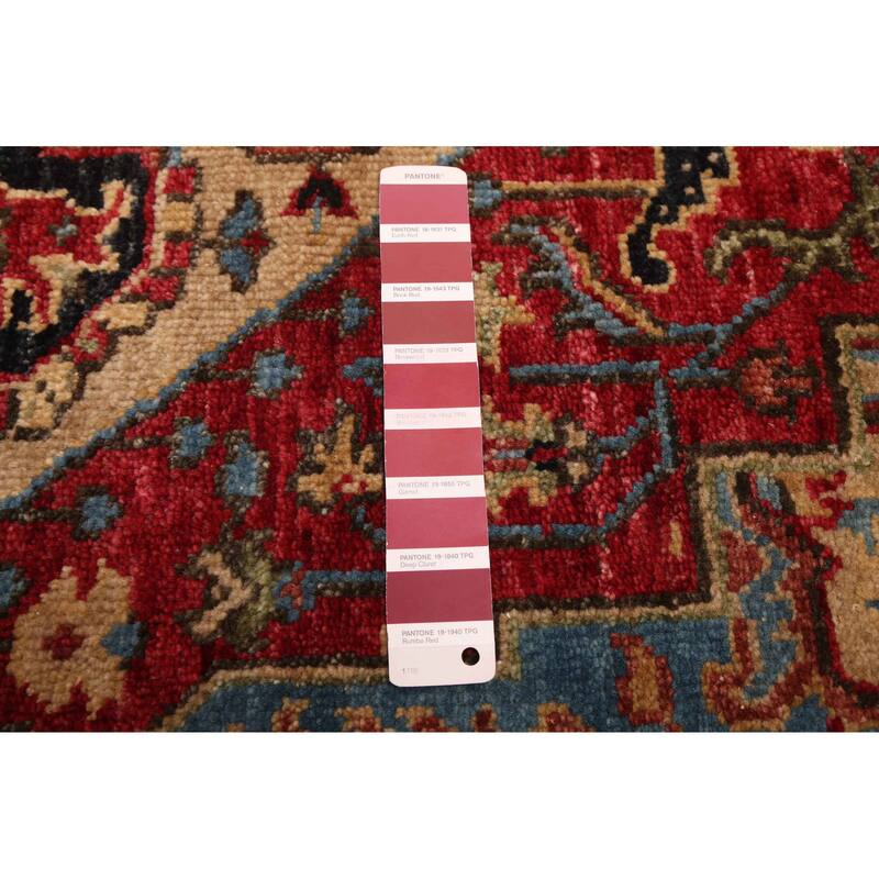 ECARPETGALLERY Hand-knotted Serapi Heritage Dark Red Wool Rug - 3'11 x 6'0