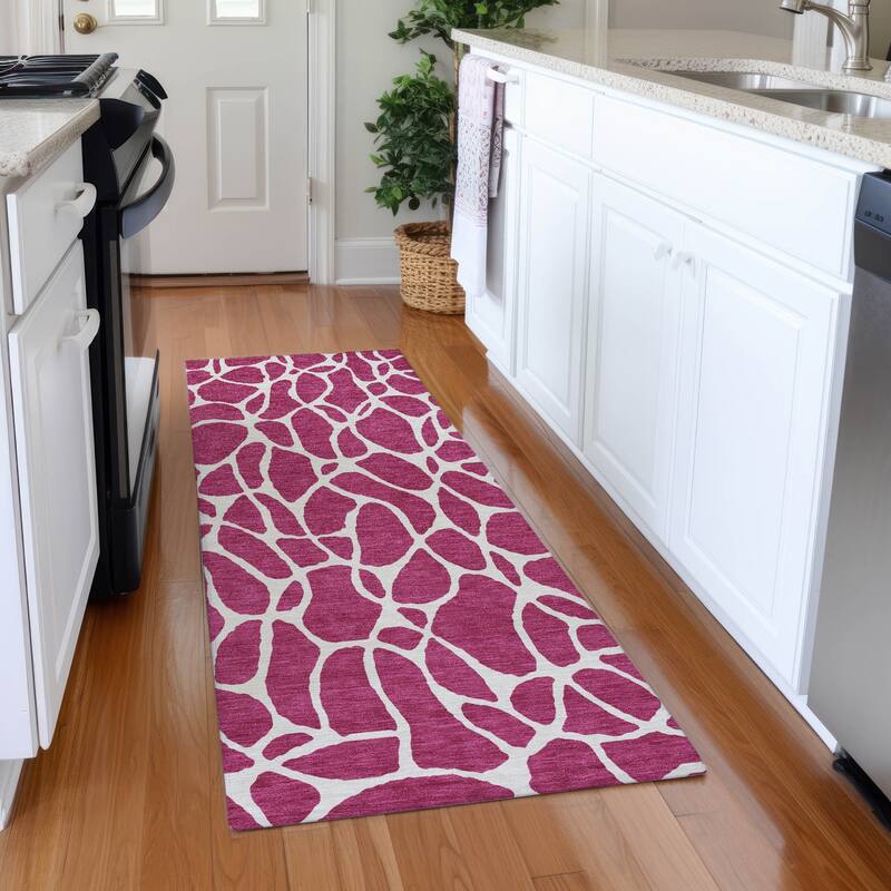 Premium Washable Super Soft Contemporary Ellie Mayfield Rug - Blush - 2'3" x 7'6"