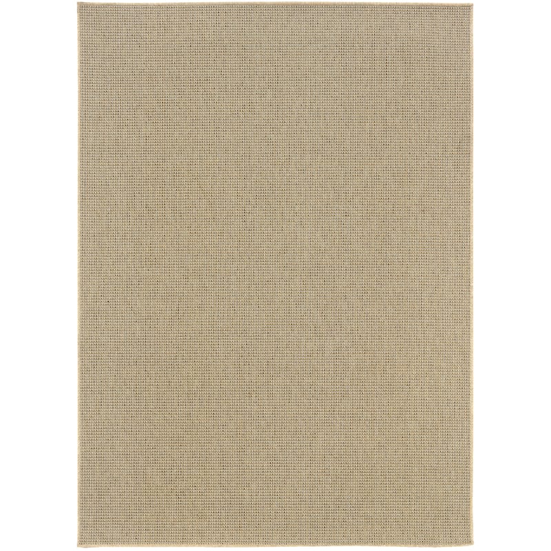 Style Haven Veranda Light Brown Solid Textured Indoor-Outdoor Area Rug