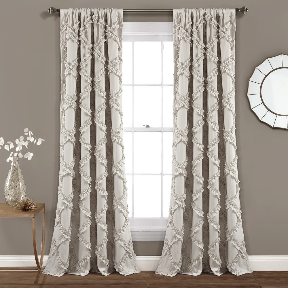 Lush Decor Ruffle Diamond Curtain Panel Pair