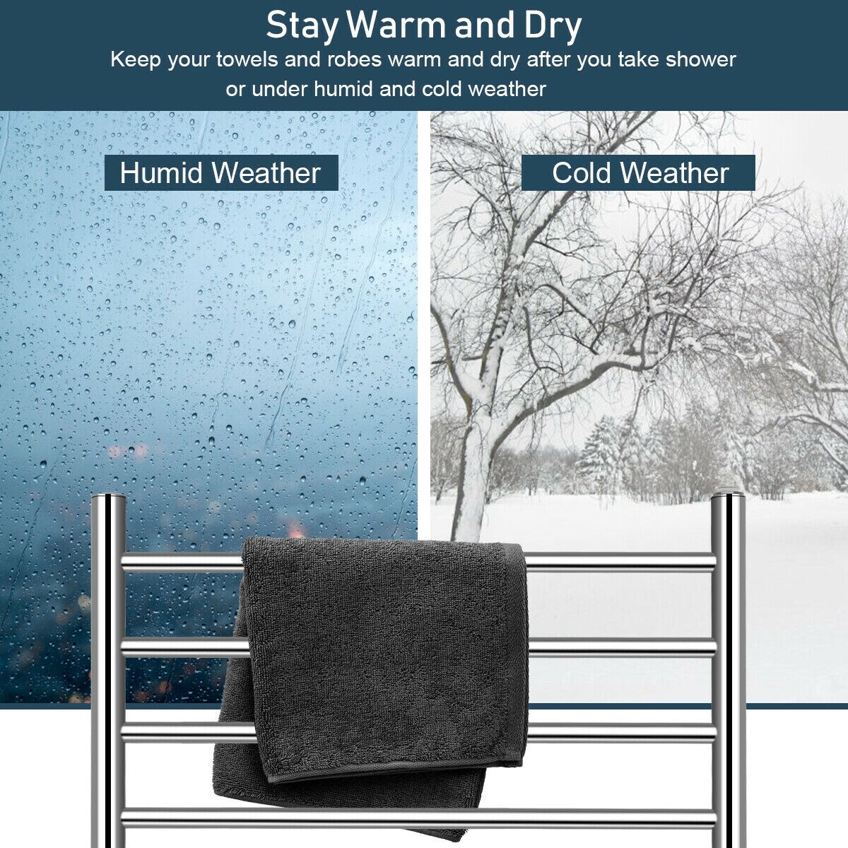 Shop Gymax Towel Warmer Drying Rack Wall Mount Stainless Steel