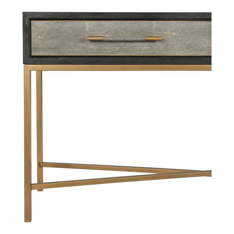 Aurelle Home Milton Solid Oak and Brass Console Table