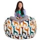 preview thumbnail 9 of 192, Kids' Stuffed Animal Storage Bean Bag Chair Cover or Toy Organizer 48 Inches Extra Large - Canvas Giraffes on White