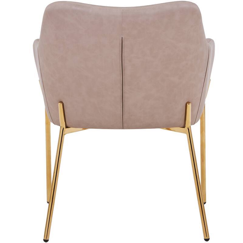 Zaire Upholstered Dining Chair in Velvet/Leather/Boucle with Gold Chrome Iron