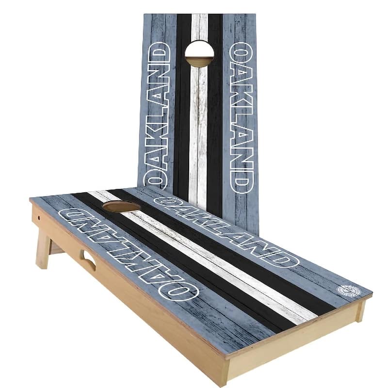 Oakland Football Outdoor Cornhole Board Set - Backyard 2x4 - NO Accessories