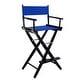 preview thumbnail 11 of 18, American Trails Extra-Wide 30-inch Premium American Oak Bar-Height Directors Chair black frame/ royal blue canvas