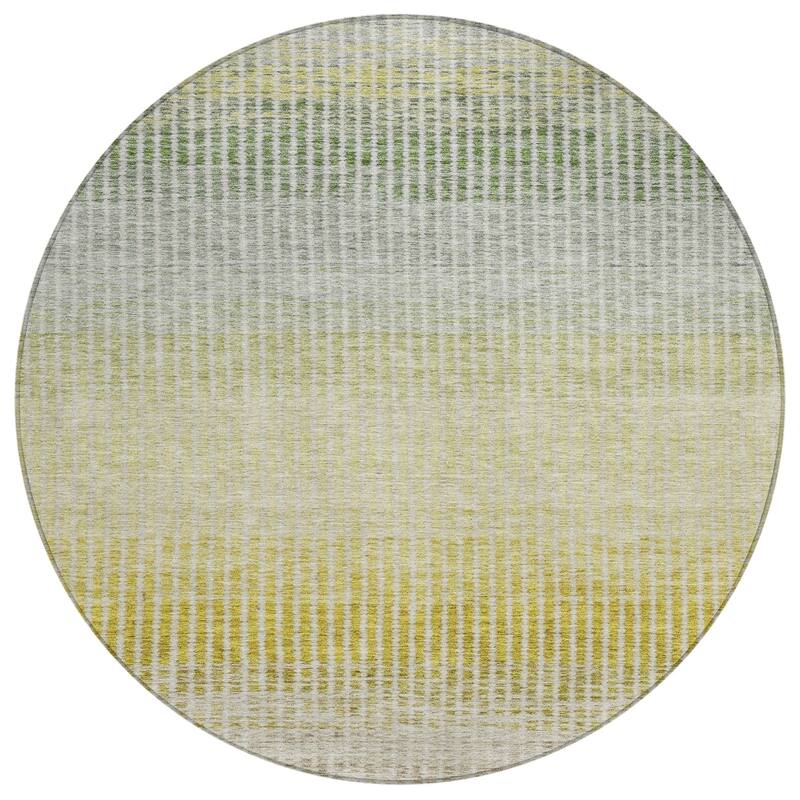 Machine Washable Indoor/ Outdoor Contemporary Stripes Chantille Rug