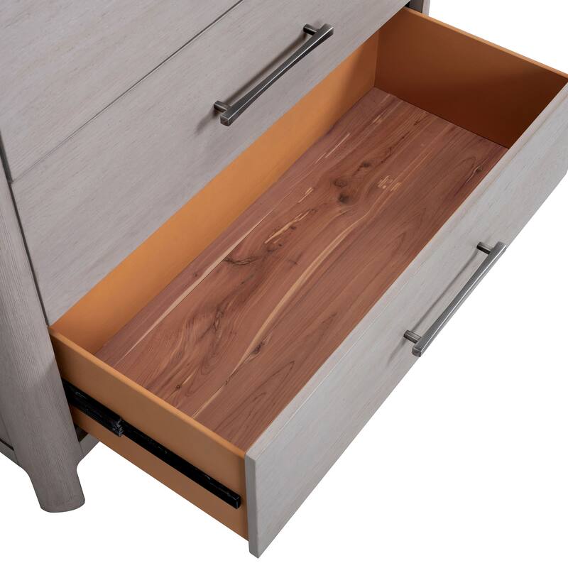 Furniture of America Rensite Modern Oak Solid Wood 5-Drawer Chest