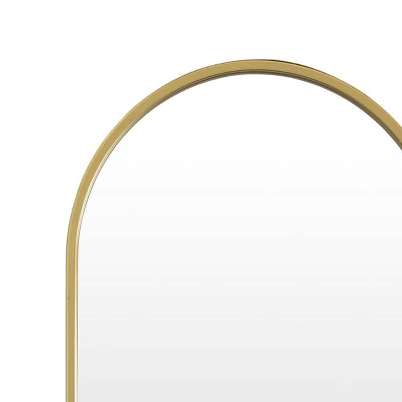 Fenny Wall Mounted Mirror Decor, Oval Shape, 16 x 40, Gold Metal