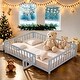 preview thumbnail 10 of 24, Full Size Floor Platform Bed with Fence,Door,Support Slats Grey