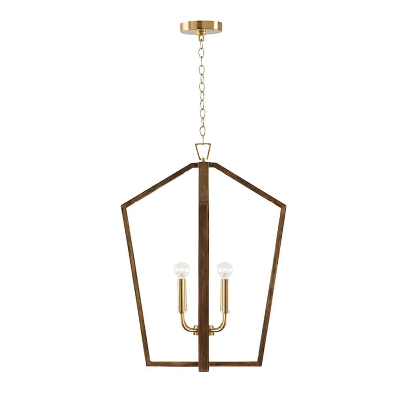Maren 4-light Pendant w/ Handcrafted Mango Wood