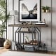 preview thumbnail 17 of 15, Console Table Industrial 4-Tier Entryway Table Narrow Wood Accent Tables with Storage Shelves for Living Room, Hallway, Foyer