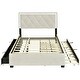 preview thumbnail 29 of 50, Button-Tufted Wingback Bed Velvet Frame Storage Platform Bed with 2 Drawers, Trundle Bed and Smart LED Light Bed Frame