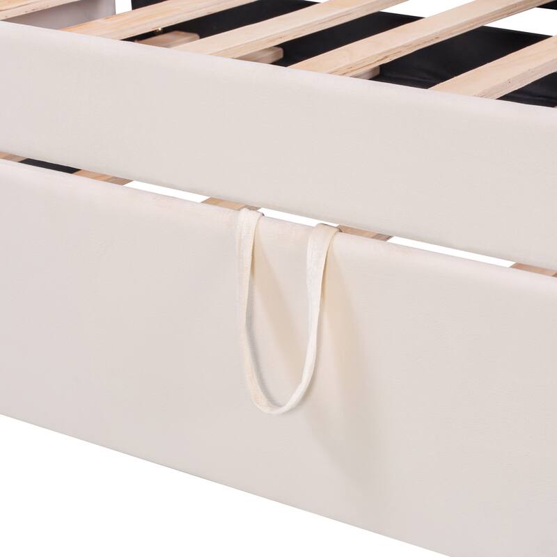 Extendable 2-in-1 Daybed Frame, Space-Saving Twin to King Design,Twin Size Velvet Upholstered Daybed with Pop Up Trundle