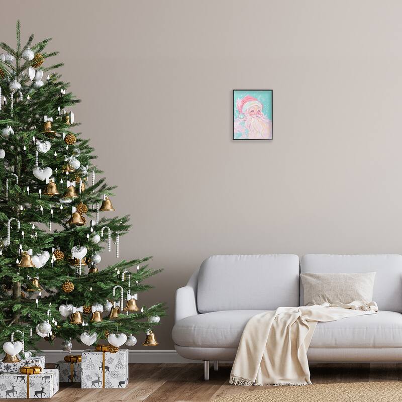 Stupell Pastel Jolly Santa Claus Framed Giclee Art Design By Arlington Prints