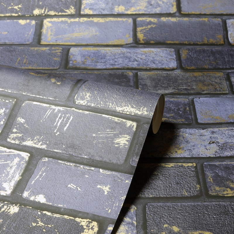 Arthouse Metallic Brick Unpasted Wallpaper