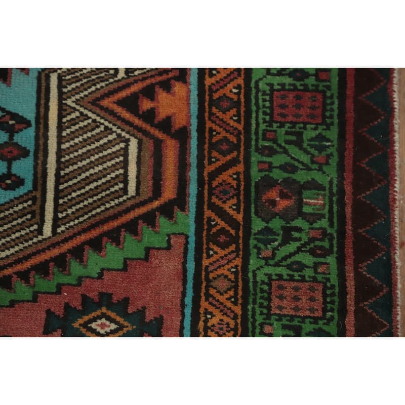 Hand Knotted Oriental 100% Wool Carpet Traditional Tribal Pink Ardebil Runner Rug - 11' 0'' X 3' 2''