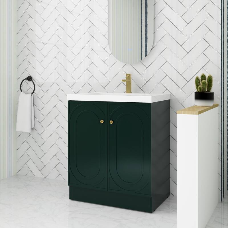 ARTCHIRLY 24/30/36 Inch Bathroom Vanity with Sink, Freestanding Bathroom Vanity with Soft Close Door and Adjustable Shelf