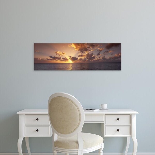 Easy Art Prints Panoramic Images's 'Sunset, Seven Mile Beach, Cayman Islands, Caribbean Sea' Premium Canvas Art