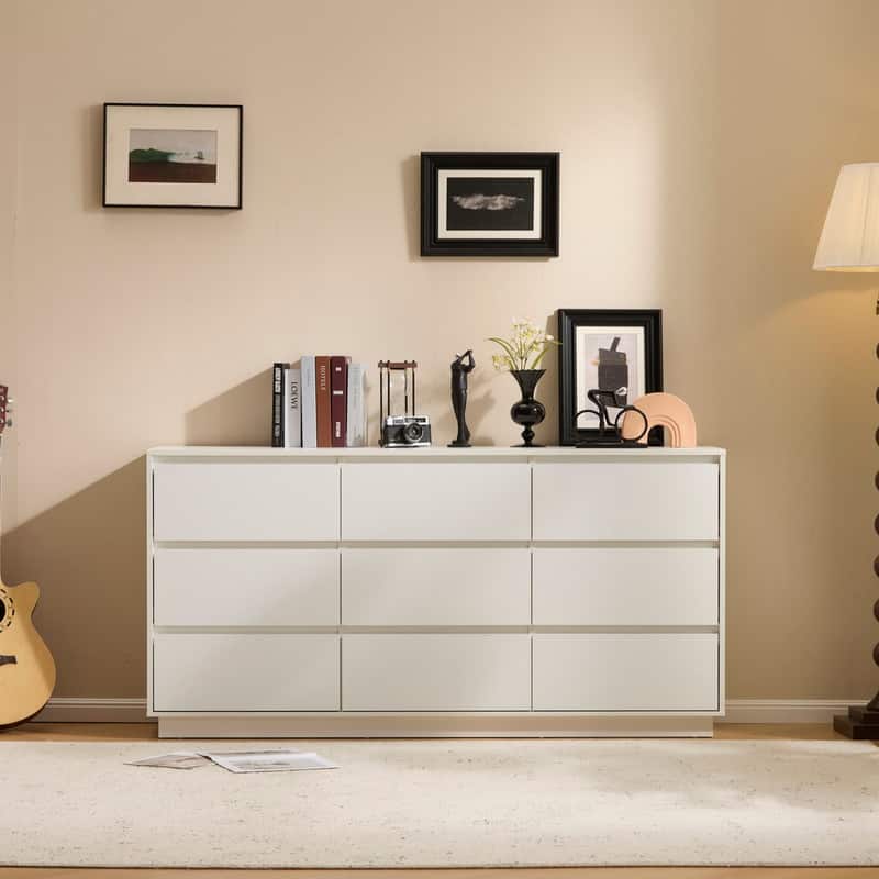 Modern White P2 Particle Board Dresser
