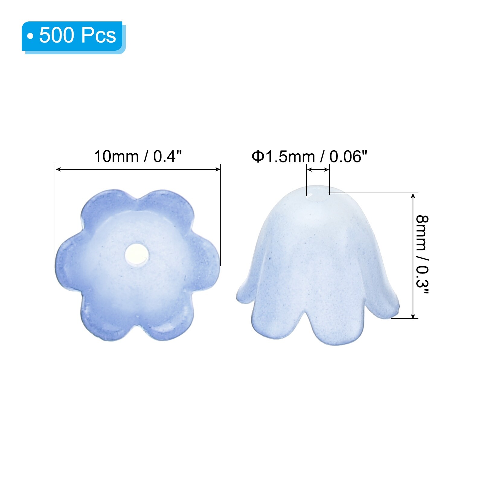 Frosted Flower Beads, Acrylic Flower Bead Caps for Bracelets, Earrings, Necklaces, Jewelry Making and Crafts