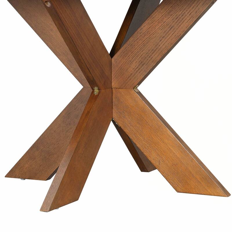 Modern Farmhouse Round Dining Table, Cherry