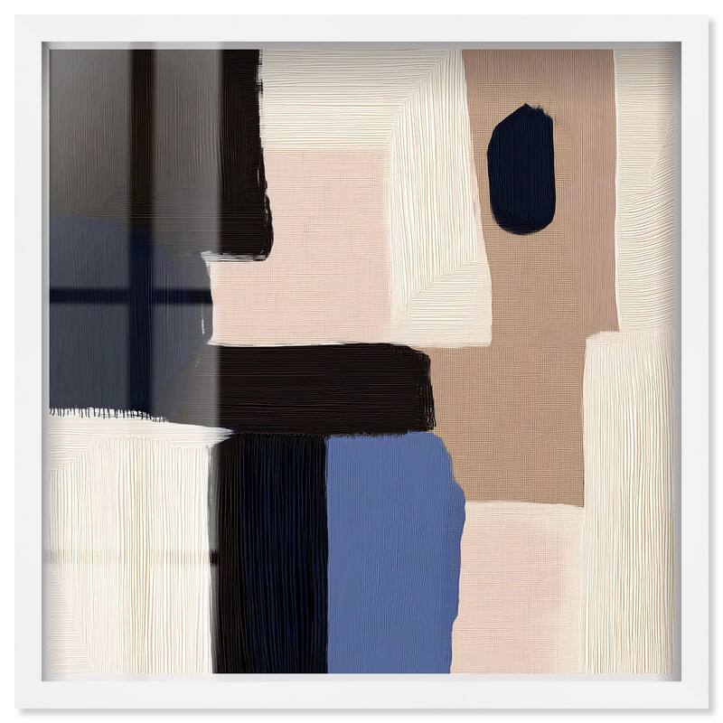 Blue Quietude II Shadowbox by Art Remedy - White - 24" x 24"