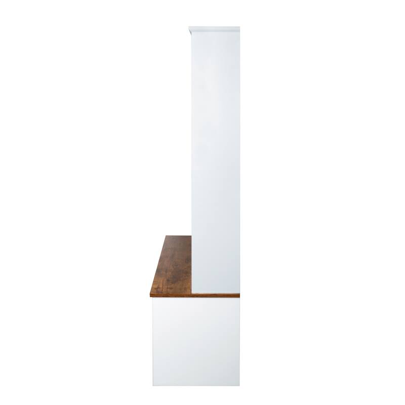 Modern Coat Rack with Storage Bench Entrance Bench with 3 Shelves and Drawers, for Hallway Entryway Living Room