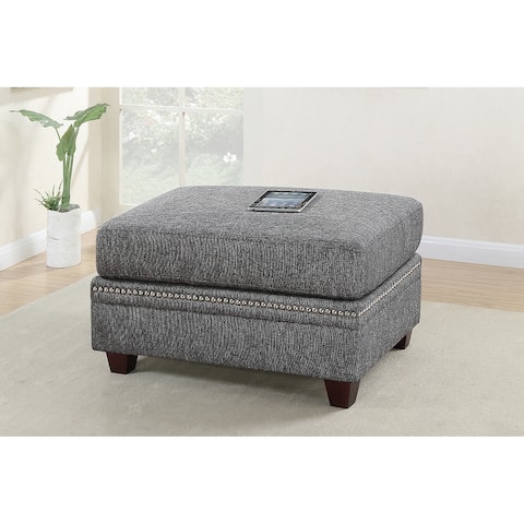 Cotton Blended Fabric Cocktail Ottoman