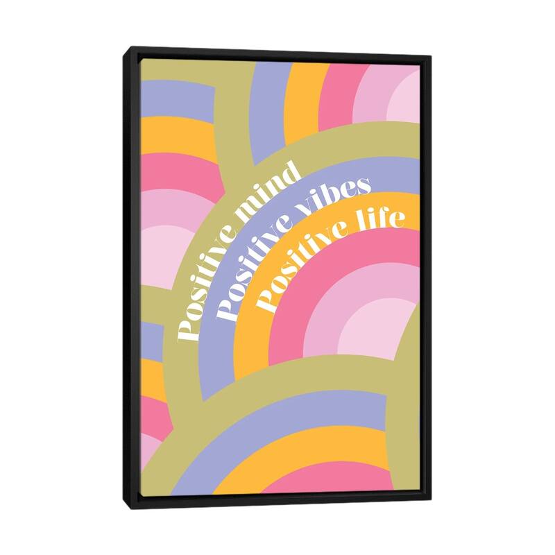 iCanvas "Positive Rainbows" by Dominique Vari Framed - Black - 40x26