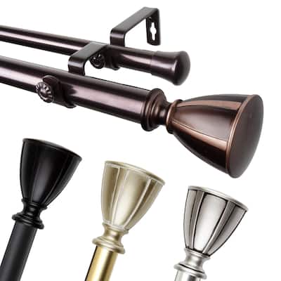 InStyleDesign Haiz 1 inch Diameter Adjustable Double Curtain Rod