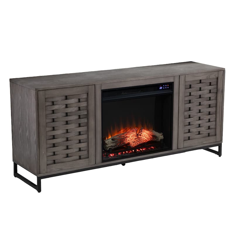SEI Furniture Akehurst Electric Fireplace TV Stand with Storage